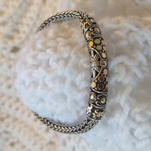 John Hardy Silver Bracelet with 18k Accents.  6.5 Inch